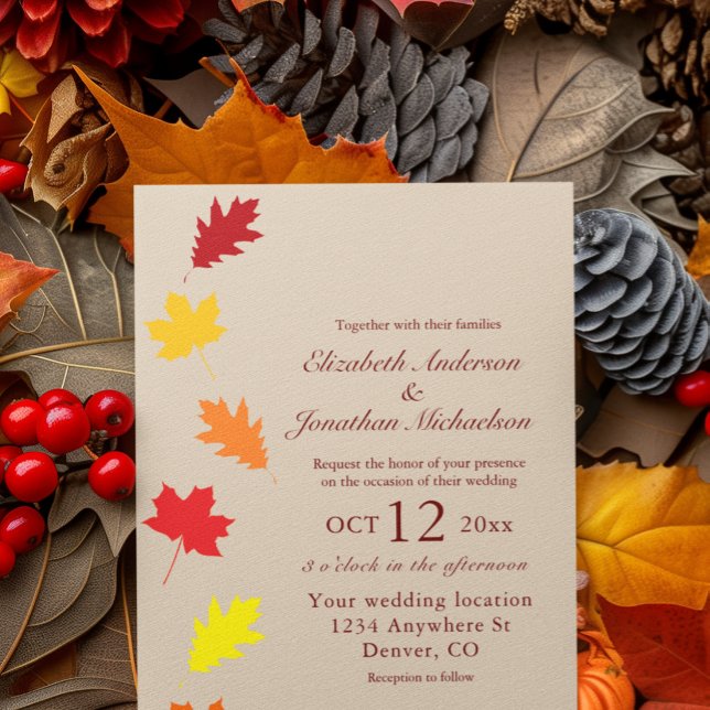 Invitación Boda de Hojas de Otoño (Subido por el creador)