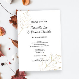 Invitación Boda de hojas de roble otoñales