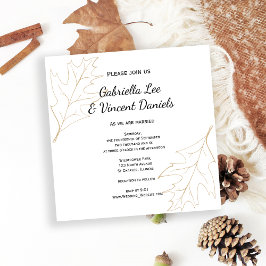 Invitación Boda de hojas de roble otoñales