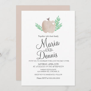 Invitación Boda de hojas nucleares de calabaza beige