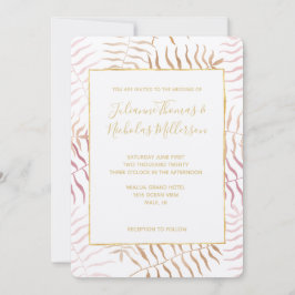 Invitación Boda de hojas tropicales