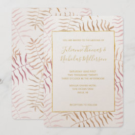 Invitación Boda de hojas tropicales