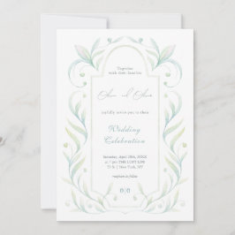 Invitación Boda de hojas verdes