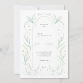 Invitación Boda de hojas verdes