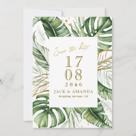 Invitación Boda de hojas verdes de presupuesto Salven fecha