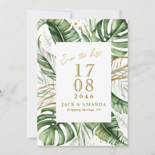 Invitación Boda de hojas verdes de presupuesto Salven fecha