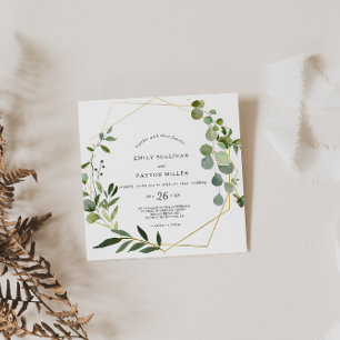 Invitación Boda de hojas verdes tropicales