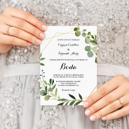 Invitación Boda de hojas verdes tropicales