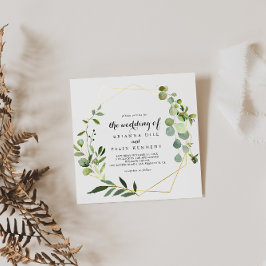 Invitación Boda de hojas verdes tropicales