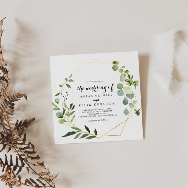 Invitación Boda de hojas verdes tropicales (Subido por el creador)