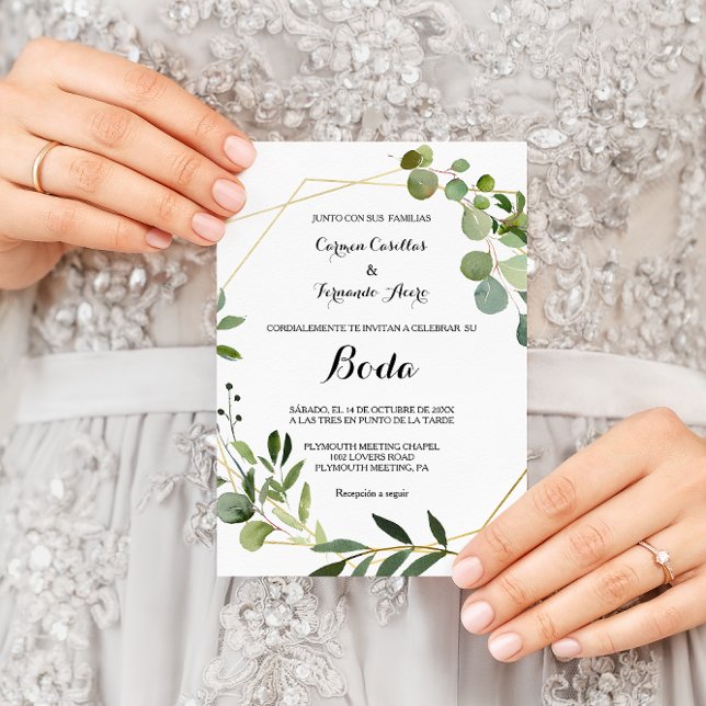 Invitación Boda de hojas verdes tropicales (Subido por el creador)