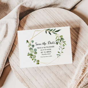 Invitación Boda de hojas verdes tropicales salva la fecha