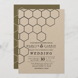 Invitación Boda de Honeycomb moderno