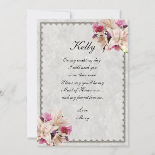 Invitación Boda De Honor De Mármol Floral De Lirio Blanco