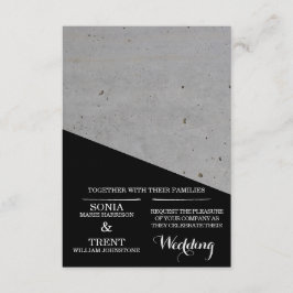 Invitación Boda de hormigón blanco y negro moderno