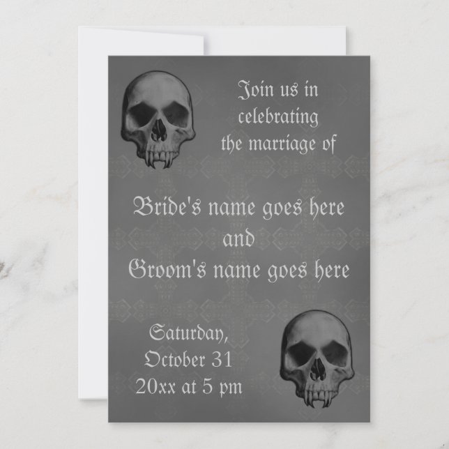 Invitación Boda de horror de Halloween (Anverso)