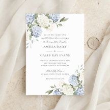 Boda de Hortensia Azul Elegante Floral Verdes