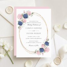 Boda de Hortensia Azul Marino y Rosa Elegante Flor
