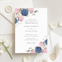 Boda de Hortensia Azul Naval y Rosa Elegante Flora