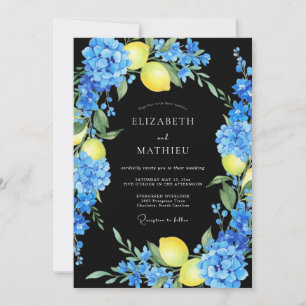 Invitación Boda de Hortensia Eucalipto Limón Negro