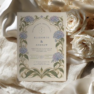 Invitación Boda de Hortensias Art Nouveau