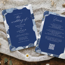 Boda de Hortensias Azules de Navy Vintage Todo en