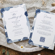 Boda de Hortensias Azules y Blancas Vintage Todo e