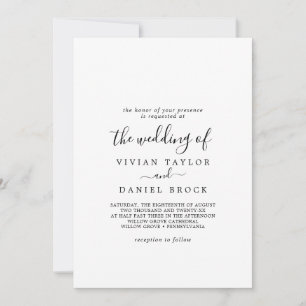 Invitación Boda de hospedaje tradicional de pareja minimalist