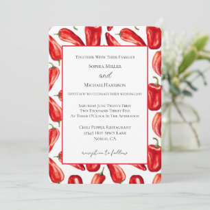 Invitación Boda de Hot Red & Saucy Chili Peppers