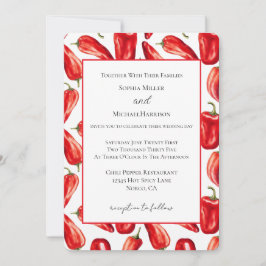 Invitación Boda de Hot Red & Saucy Chili Peppers