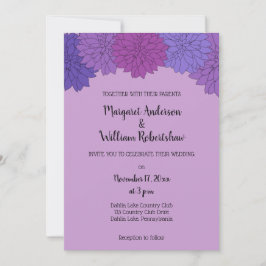 Invitación Boda de Hothouse Dahlias Purple Floral