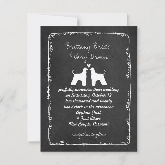Invitación Boda de Hounds afgano (Anverso)
