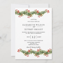 Invitación Boda de huelgas rusas de Navidades de invierno