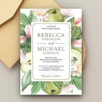 Boda de huerta de manzana verde floral botánica
