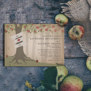 Invitación Boda de huertos de Apple inspirado en el material