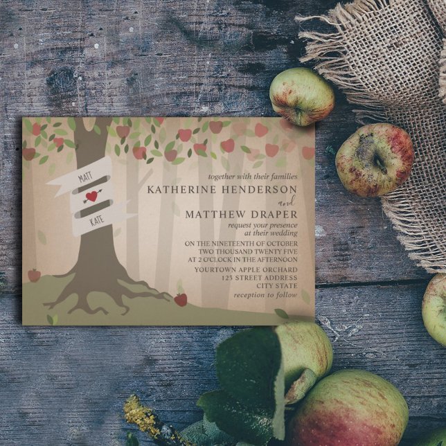 Invitación Boda de huertos de Apple inspirado en el material  (Subido por el creador)