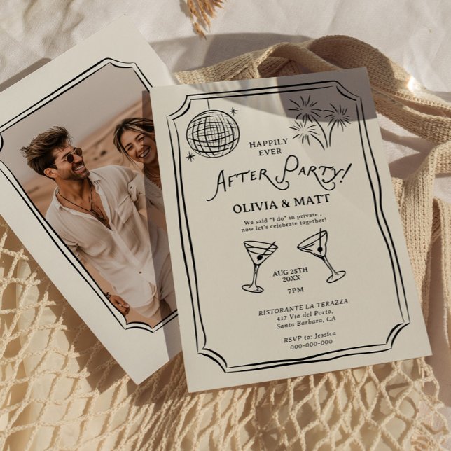 Invitación Boda de Huida de Fiesta Felices para Siempre (Happily Ever After Party Elopement Wedding Invitation)