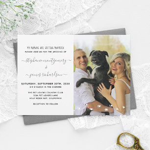 Invitación Boda de Humanos Foto de Mascota Personalizada
