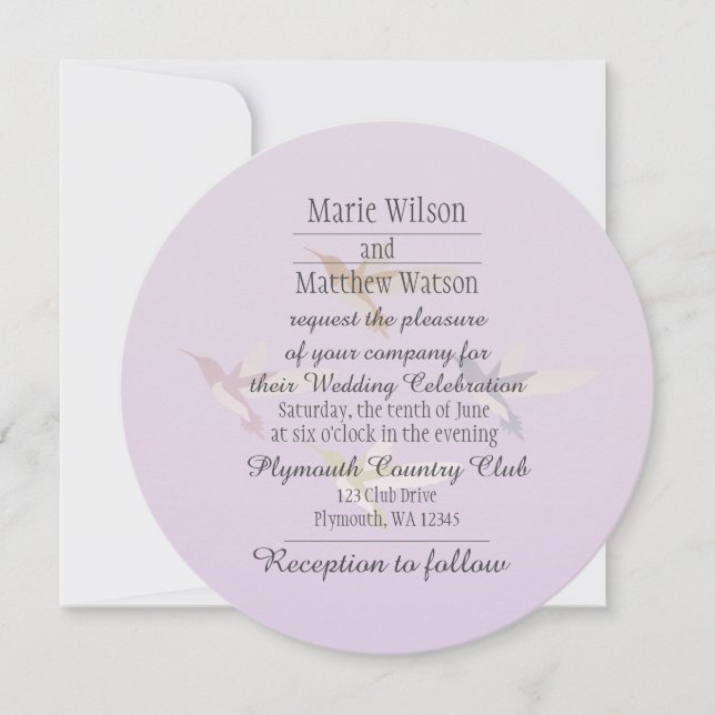 Invitación Boda de Hummingbirds (Anverso)