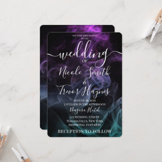 Invitación Boda de Humo de Color Turquesa Personalizado