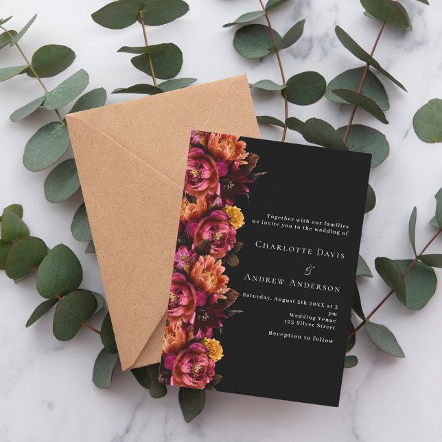 Invitación Boda de humor negro naranja burdeos (Subido por el creador)
