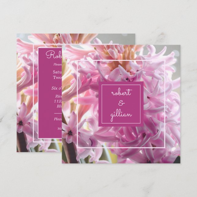 Invitación Boda de Hyacinth Rosa (Anverso / Reverso)