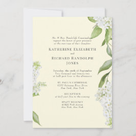 Invitación Boda de Hydrangea Blanca Elegante Amarillo