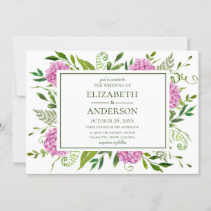 Invitación Boda de Hydrangea Rosa