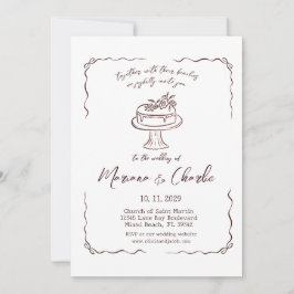 Invitación Boda de Ilustración Dibujada a Mano Caprichosa