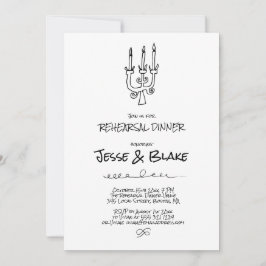 Invitación Boda de Ilustraciones Doodle en blanco y negro