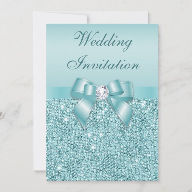 Invitación Boda de imitación de arco de las secuencias Verde  (Anverso)