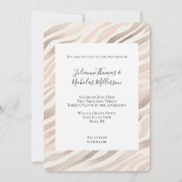 Invitación Boda de impresión de animales de cebra de crema ro