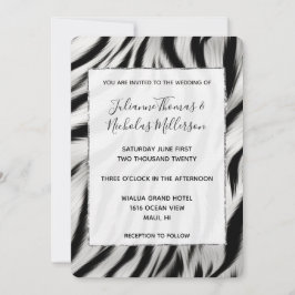 Invitación Boda de impresión de animales de cebra de moda
