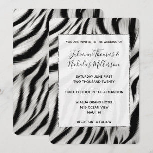 Invitación Boda de impresión de animales de cebra de moda